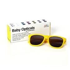 Baby/kinder beschermende zonnebril van mustachifier: geel 0-4 jaar