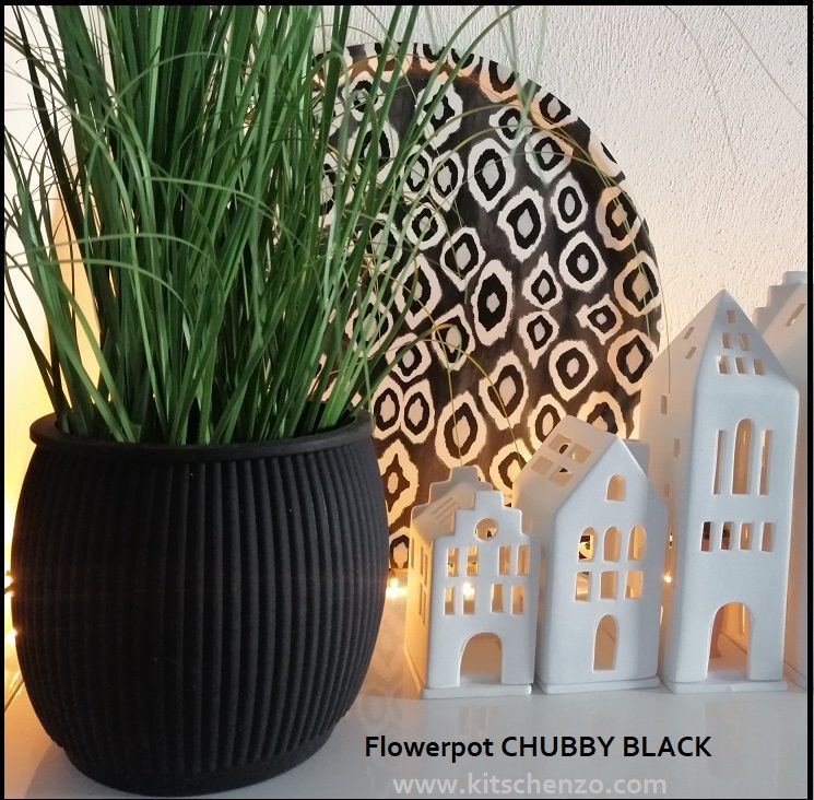 flowerpot chubby black bij kitschenzo