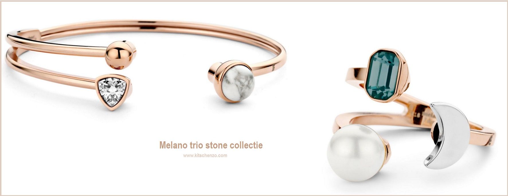 melano trio twisted collectie met verwisselbare stenen
