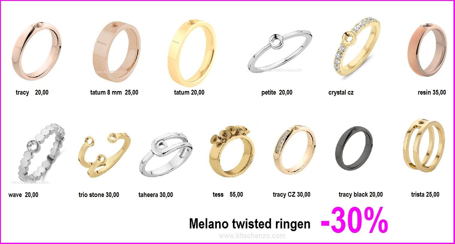 melano twisted ringen en prijzen